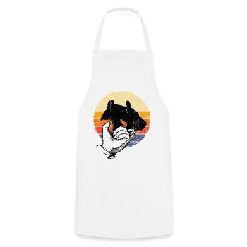Silhouette de chien Coucher de soleil rétro - Tablier de cuisine - blanc - Devant - AI Model Male 185 dark (185cm)