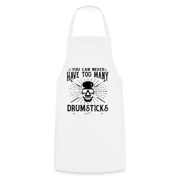 Vous ne pouvez jamais avoir trop de baguettes - Drummer - Tablier de cuisine - blanc - Devant - AI Model Male 185 dark (185cm)
