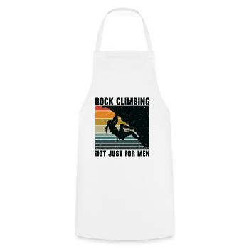 Journée internationale de la femme Mountain Retro Rock - Tablier de cuisine - blanc - Devant - AI Model Male 185 dark (185cm)