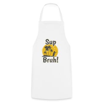 SUP Bruh! Stand up paddle balance - Cooking Apron - white - Front - AI Model Male 185 dark (185cm)