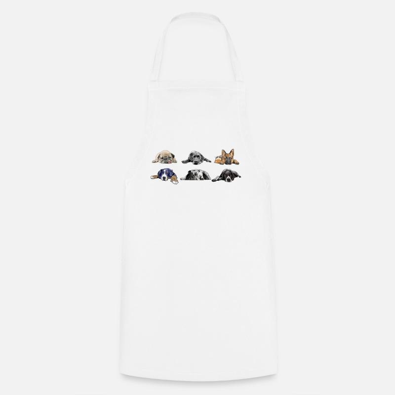 Pug Labrador German Shepherd Bernese Bulldog Pointer - Cooking Apron - white