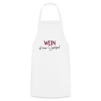 cooler Wein Spruch - Kochschürze - Weiß - Vorne - AI Model Male 185 dark (185cm)