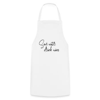 Dicton du vin - Tablier de cuisine - blanc - Devant - AI Model Male 185 dark (185cm)