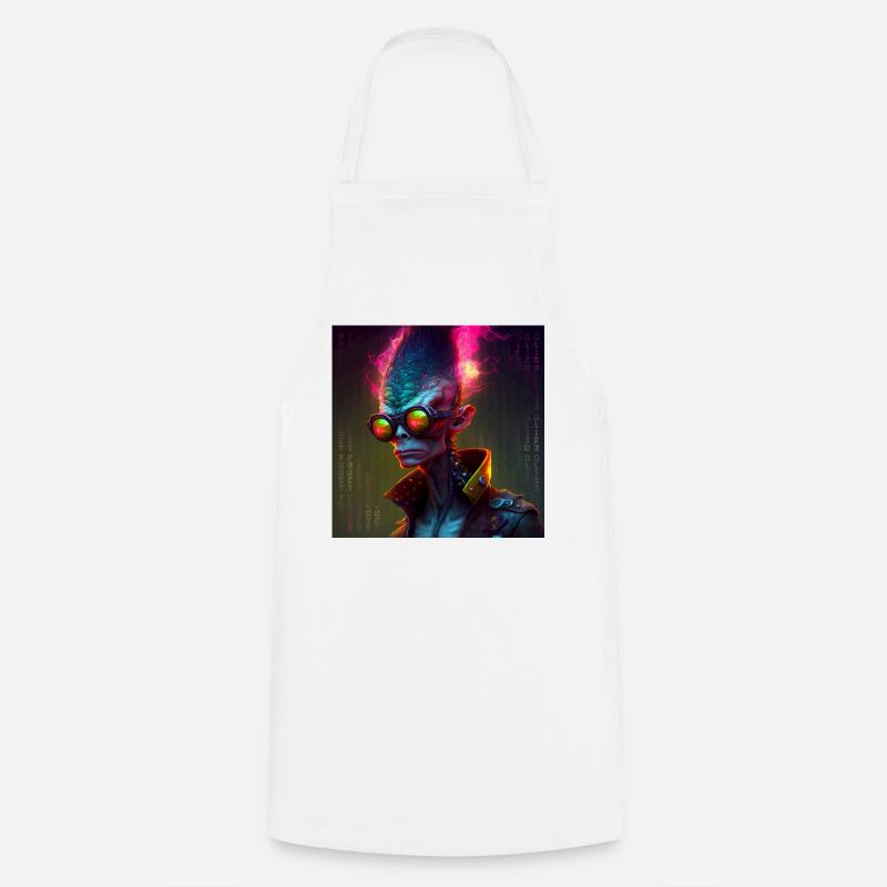 Funky alien 01 - Tablier de cuisine - blanc
