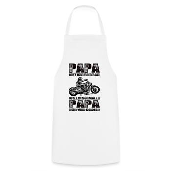 Papa Mit Motorrad Wie Ein Normaler Papa Nur Cooler - Kochschürze - Weiß - Vorne - AI Model Male 185 dark (185cm)