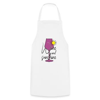 Wein Sonne Sonnenschein Spruch - Kochschürze - Weiß - Vorne - AI Model Male 185 dark (185cm)
