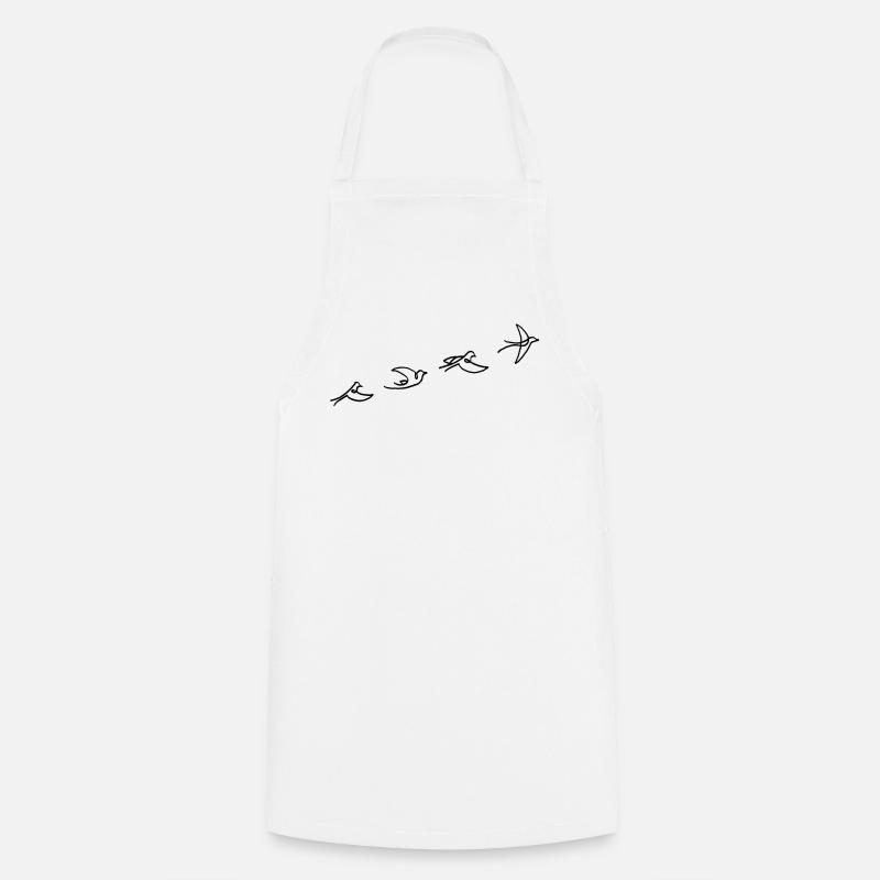 Der Flug des schwarzen Vogels - Kochschürze - Weiß