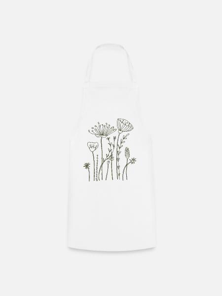 trockenblumen - Kochschürze - Weiß