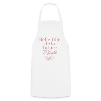 Belle-fille future Mariée. EVJF Team future mariée - Tablier de cuisine - blanc - Devant - AI Model Male 185 dark (185cm)