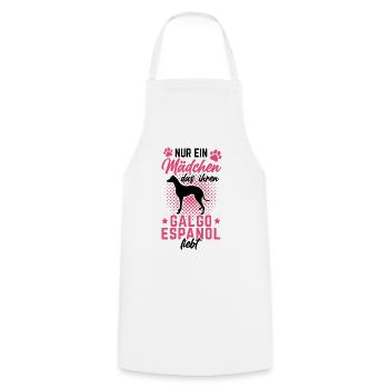 Mädchen liebt Galgo Espanol Spanischer Windhund - Kochschürze - Weiß - Vorne - AI Model Male 185 dark (185cm)
