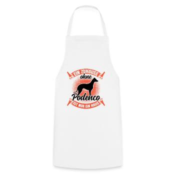 Ohne meinen Podenco spanischer Windhund - Kochschürze - Weiß - Vorne - AI Model Male 185 dark (185cm)
