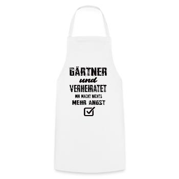 Gärtner Und Verheiratet Mir Macht Nix Mehr Angst - Kochschürze - Weiß - Vorne - AI Model Male 185 dark (185cm)