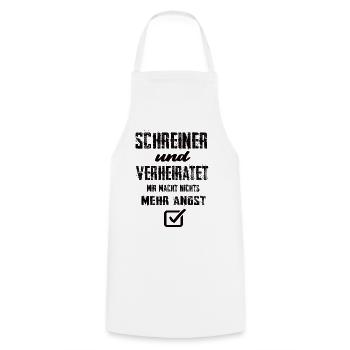 Schreiner Und Verheiratet Mir Macht Nix Mehr Angst - Kochschürze - Weiß - Vorne - AI Model Male 185 dark (185cm)