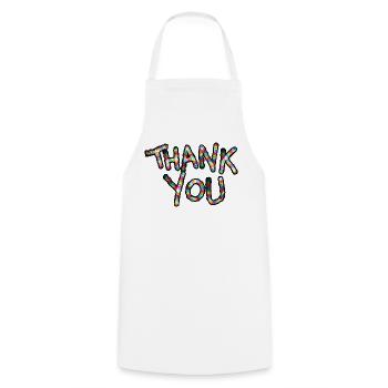 Merci couleurs néon Merci police - Tablier de cuisine - blanc - Devant - AI Model Male 185 dark (185cm)
