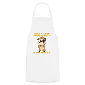 Suricate en colère terriblement bonjour - Tablier de cuisine - blanc - Devant - AI Model Male 185 dark (185cm)