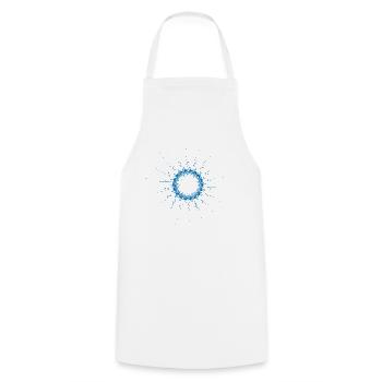 forme pointillée éolienne tournée bleue - Tablier de cuisine - blanc - Devant - AI Model Male 185 dark (185cm)