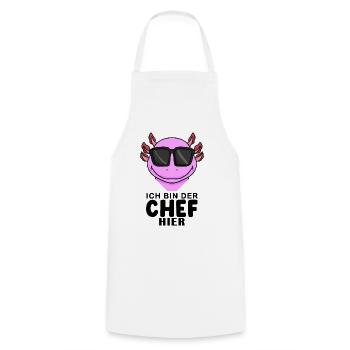 cooler Axolotl Chef Spruch - Kochschürze - Weiß - Vorne - AI Model Male 185 dark (185cm)