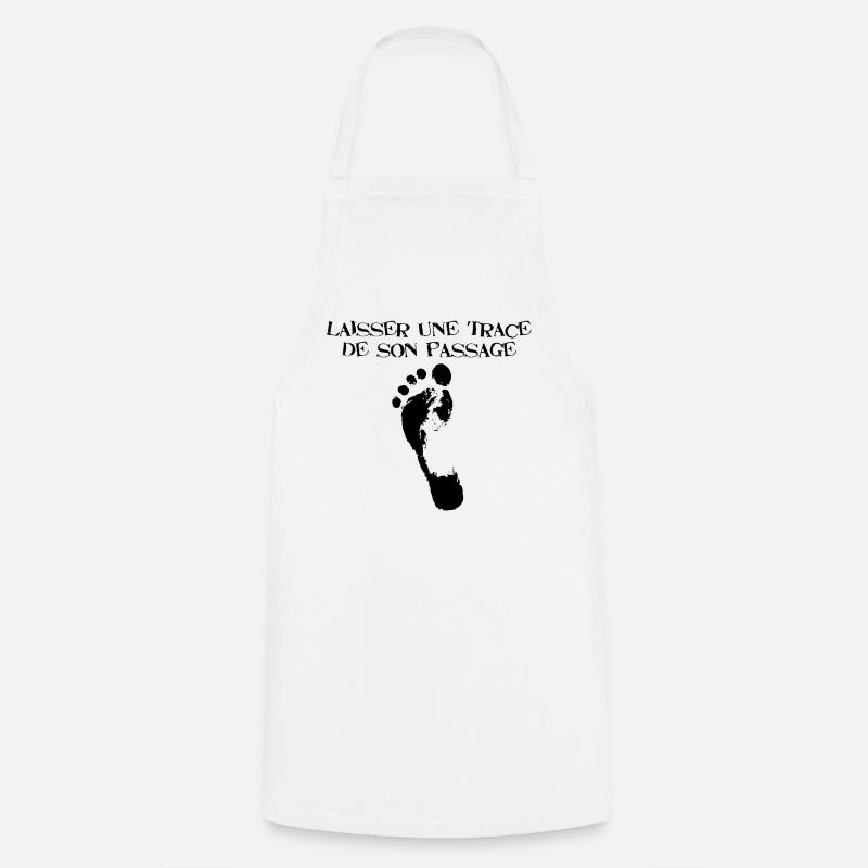 Laisser une trace de son passage (noir) - Tablier de cuisine - blanc