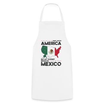 Born Mexican Mexico American USA Citizenship - Cooking Apron - white - Front - AI Model Male 185 dark (185cm)