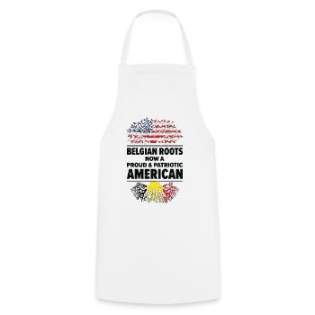 Born Belgian Belgium American USA Citizenship - Cooking Apron - white - Front - AI Model Male 185 dark (185cm)