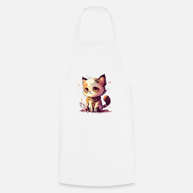 Katze - Kochschürze - Weiß