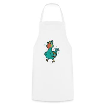 Dodo with a book bird from Mauritius - Cooking Apron - white - Front - AI Model Male 185 dark (185cm)