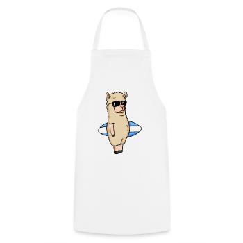 Surfboard Alpaca Surfing - Cooking Apron - white - Front - AI Model Male 185 dark (185cm)