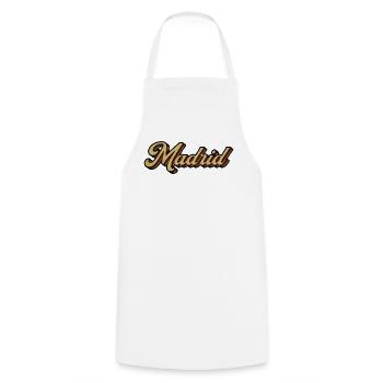 Madrid Retro Striped Script - Kochschürze - Weiß - Vorne - AI Model Male 185 dark (185cm)