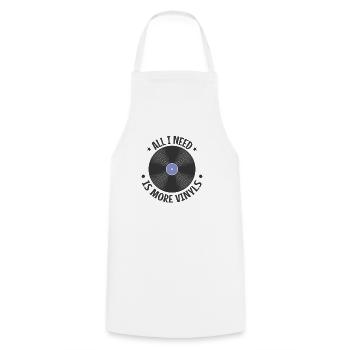 All I Need is more Vinyls Record - Cooking Apron - white - Front - AI Model Male 185 dark (185cm)