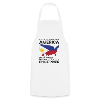 Né philippin Philippines Américains USA - Tablier de cuisine - blanc - Devant - AI Model Male 185 dark (185cm)