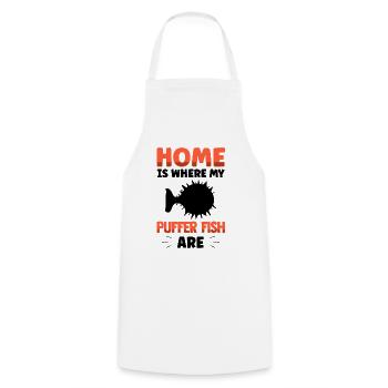 Puffer fish is my home Giant puffer fish - Cooking Apron - white - Front - AI Model Male 185 dark (185cm)
