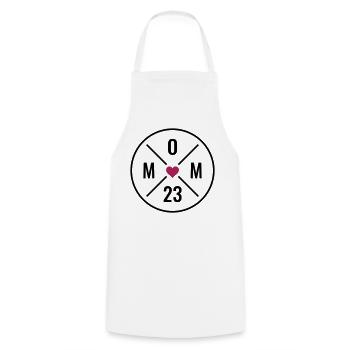 MOM 23 Coeur Bébé Mère Amour Fête des mères Maman 2023 - Tablier de cuisine - blanc - Devant - AI Model Male 185 dark (185cm)
