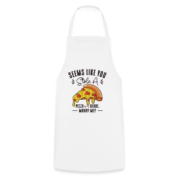 Pizza Foodie Relationship Fast Food Pick Up Lines - Cooking Apron - white - Front - AI Model Male 185 dark (185cm)