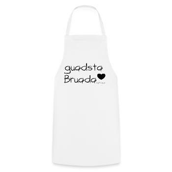 guadsta Bruada - bester Bruder, Dialekt - Kochschürze - Weiß - Vorne - AI Model Male 185 dark (185cm)
