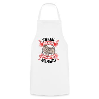 Ich habe einen Wolfsspitz Deutscher Keeshond - Kochschürze - Weiß - Vorne - AI Model Male 185 dark (185cm)