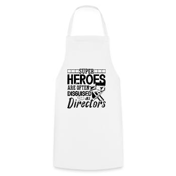 Super Heroes Are Often Cinema Movie Film Directors - Kochschürze - Weiß - Vorne - AI Model Male 185 dark (185cm)