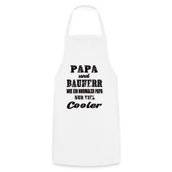 Papa und Bauherr - Kochschürze - Weiß - Vorne - AI Model Male 185 dark (185cm)