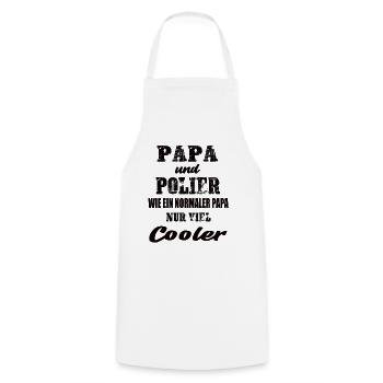 Papa und Polier - Kochschürze - Weiß - Vorne - AI Model Male 185 dark (185cm)