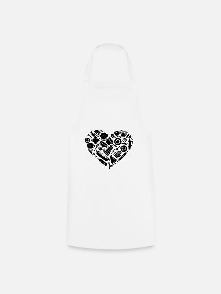 Cooking Equipment Heart Cooking Tools Food Cooking - Kochschürze - Weiß