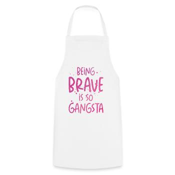 Brave Gangsta School Counselor Emotion Quotes - Cooking Apron - white - Front - AI Model Male 185 dark (185cm)
