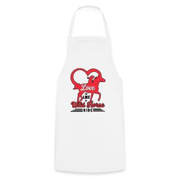 Valentinstag Pferd Reiten Liebe Pferd Silhouette - Kochschürze - Weiß - Vorne - AI Model Male 185 dark (185cm)