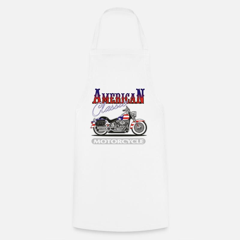 Classic American Motorcycle - Cooking Apron - white