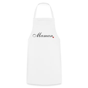 Maman et coeur. Amour pour maman - Tablier de cuisine - blanc - Devant - AI Model Male 185 dark (185cm)