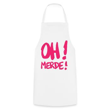 Merde - Tablier de cuisine - blanc - Devant - AI Model Male 185 dark (185cm)
