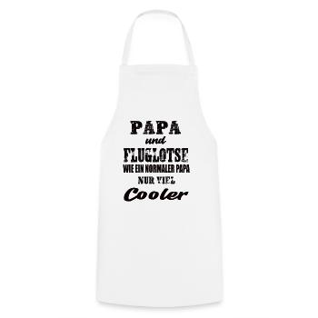 Papa und Fluglotse - Kochschürze - Weiß - Vorne - AI Model Male 185 dark (185cm)