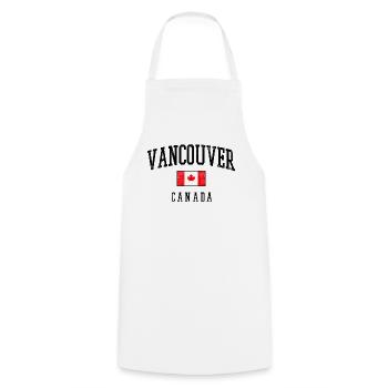 Vancouver, drapeau canadien - Tablier de cuisine - blanc - Devant - AI Model Male 185 dark (185cm)