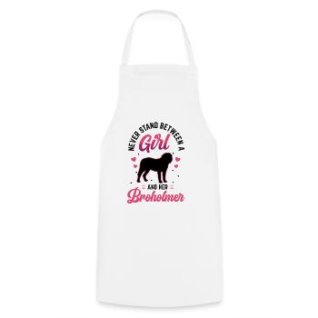 Fille et son grand danois de Broholm - Tablier de cuisine - blanc - Devant - AI Model Male 185 dark (185cm)