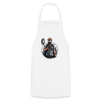 Détecteurs Sondler Sondeln Funny Coffee - Tablier de cuisine - blanc - Devant - AI Model Male 185 dark (185cm)