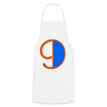 9 ANS. 9e ANNIVERSAIRE. ANNIVERSAIRE 9 ANS. 9 - Tablier de cuisine - blanc - Devant - AI Model Male 185 dark (185cm)