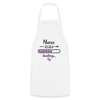 Nana 2024 Loading Pregnancy Grandmother Birth - Cooking Apron - white - Front - AI Model Male 185 dark (185cm)